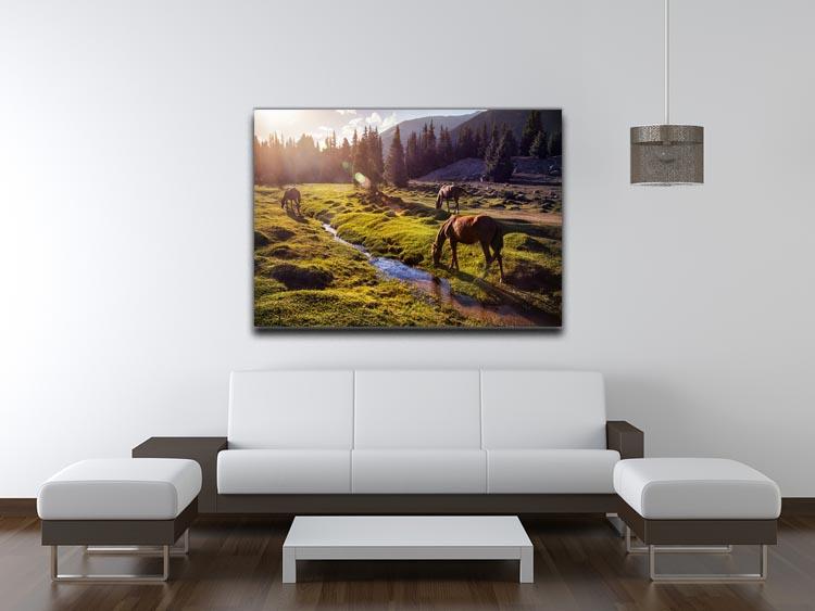 Horses in the Gregory gorge mountains Canvas Print or Poster - Canvas Art Rocks - 4