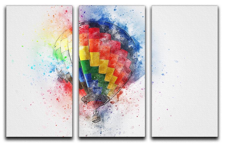 Hot Air Ballon Splash 3 Split Panel Canvas Print - Canvas Art Rocks - 1