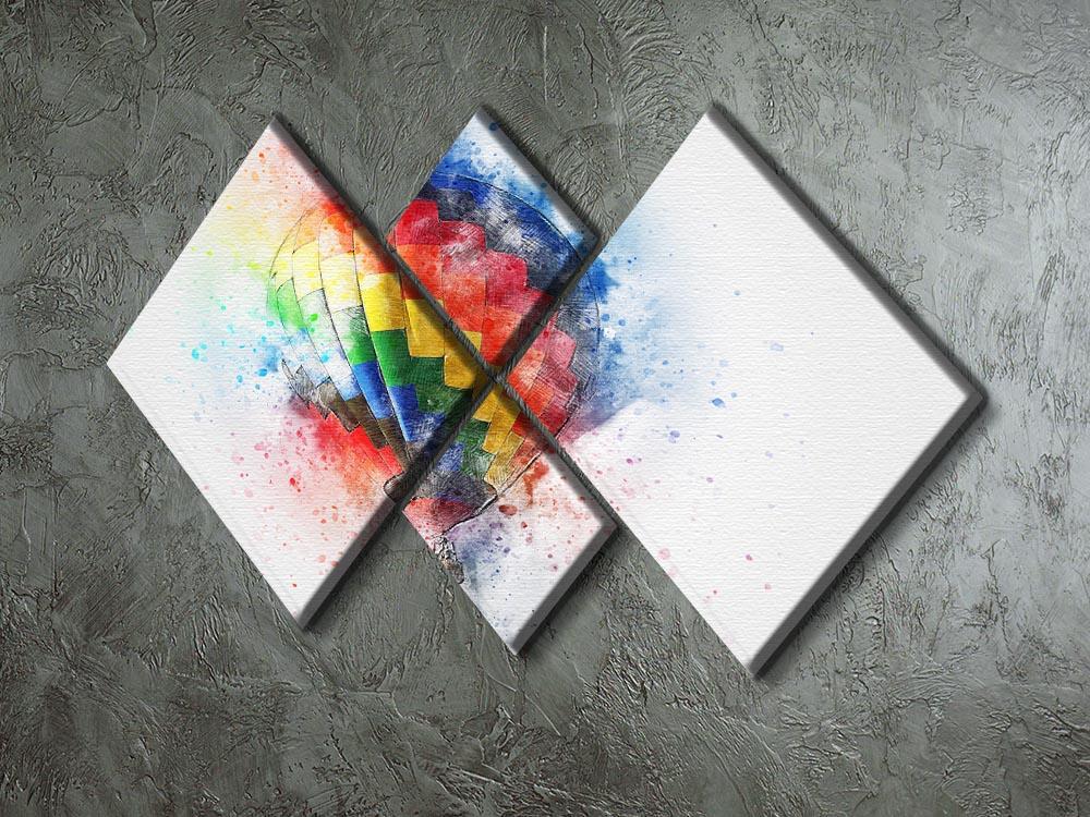 Hot Air Ballon Splash 4 Square Multi Panel Canvas - Canvas Art Rocks - 2
