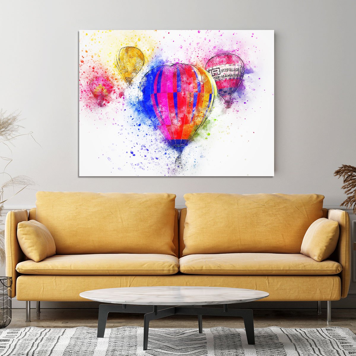 Hot Air Ballon Splash Version 2 Canvas Print or Poster