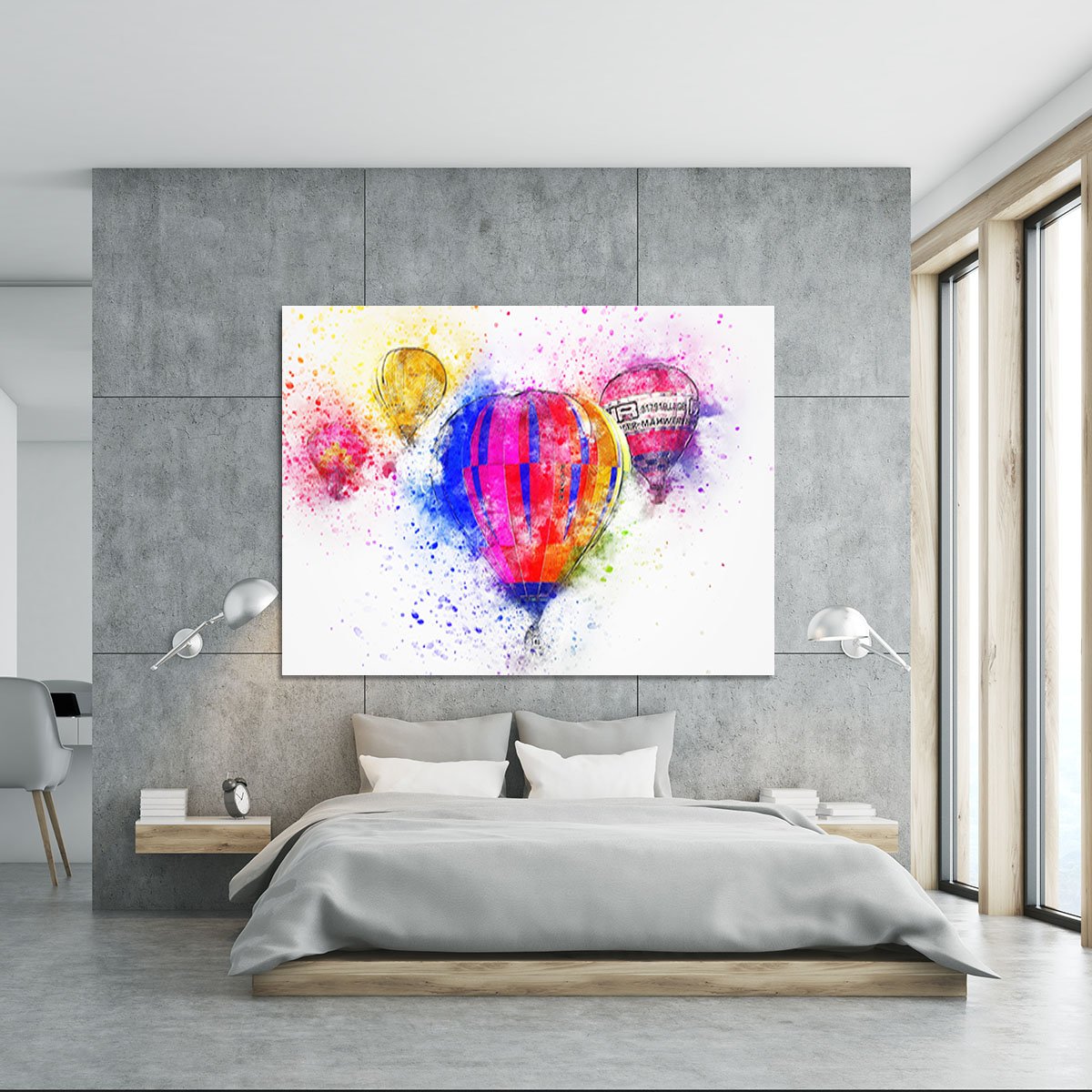 Hot Air Ballon Splash Version 2 Canvas Print or Poster
