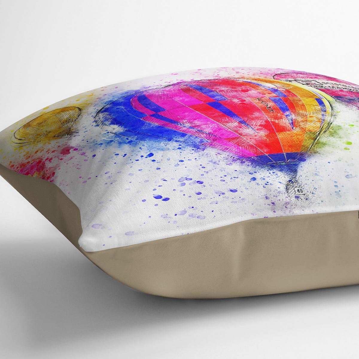 Hot Air Ballon Splash Version 2 Cushion