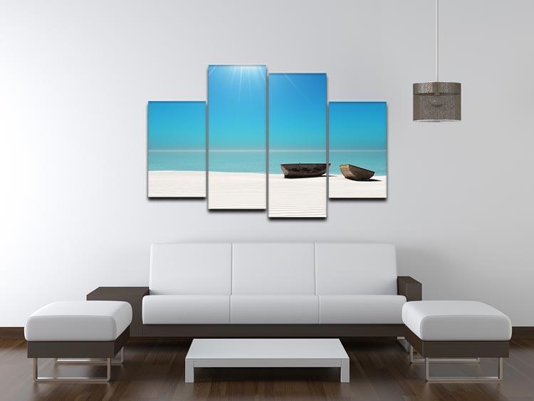 Hot Sun on White Sand 4 Split Panel Canvas - Canvas Art Rocks - 3