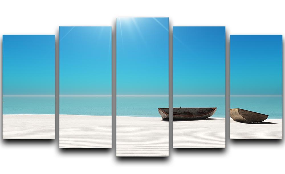 Hot Sun on White Sand 5 Split Panel Canvas - Canvas Art Rocks - 1