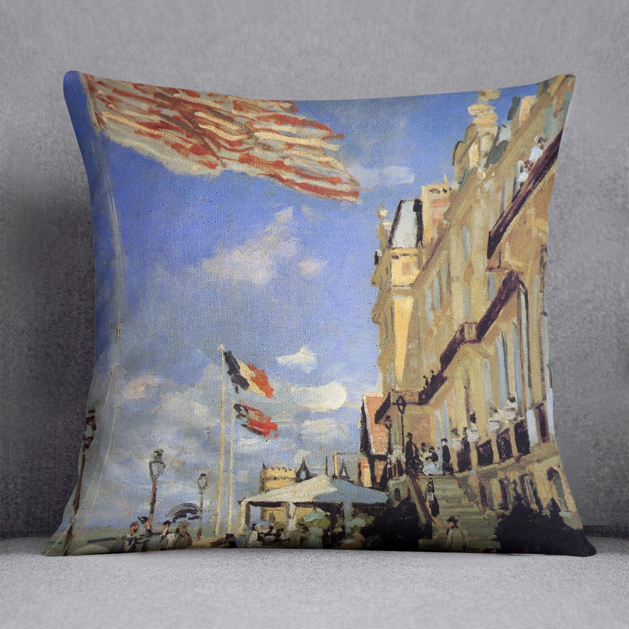 Hotel de Roches Noires a Trouville by Monet Throw Pillow