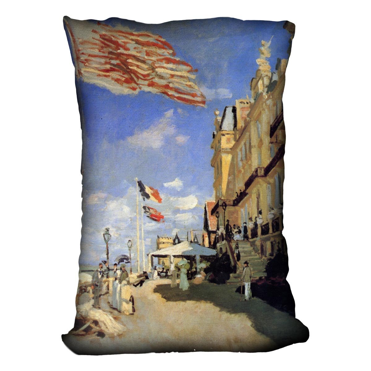 Hotel de Roches Noires a Trouville by Monet Throw Pillow