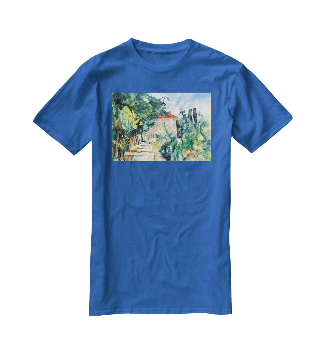House with Red Roof by Cezanne T-Shirt - Canvas Art Rocks - 2
