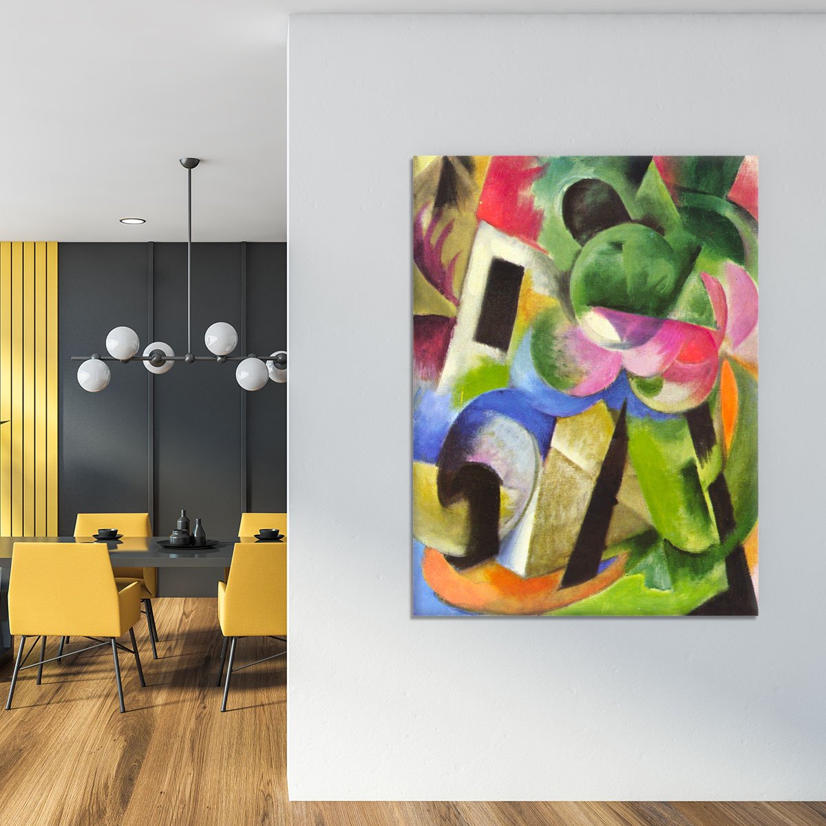House with trees by Franz Marc Canvas Print or Poster
