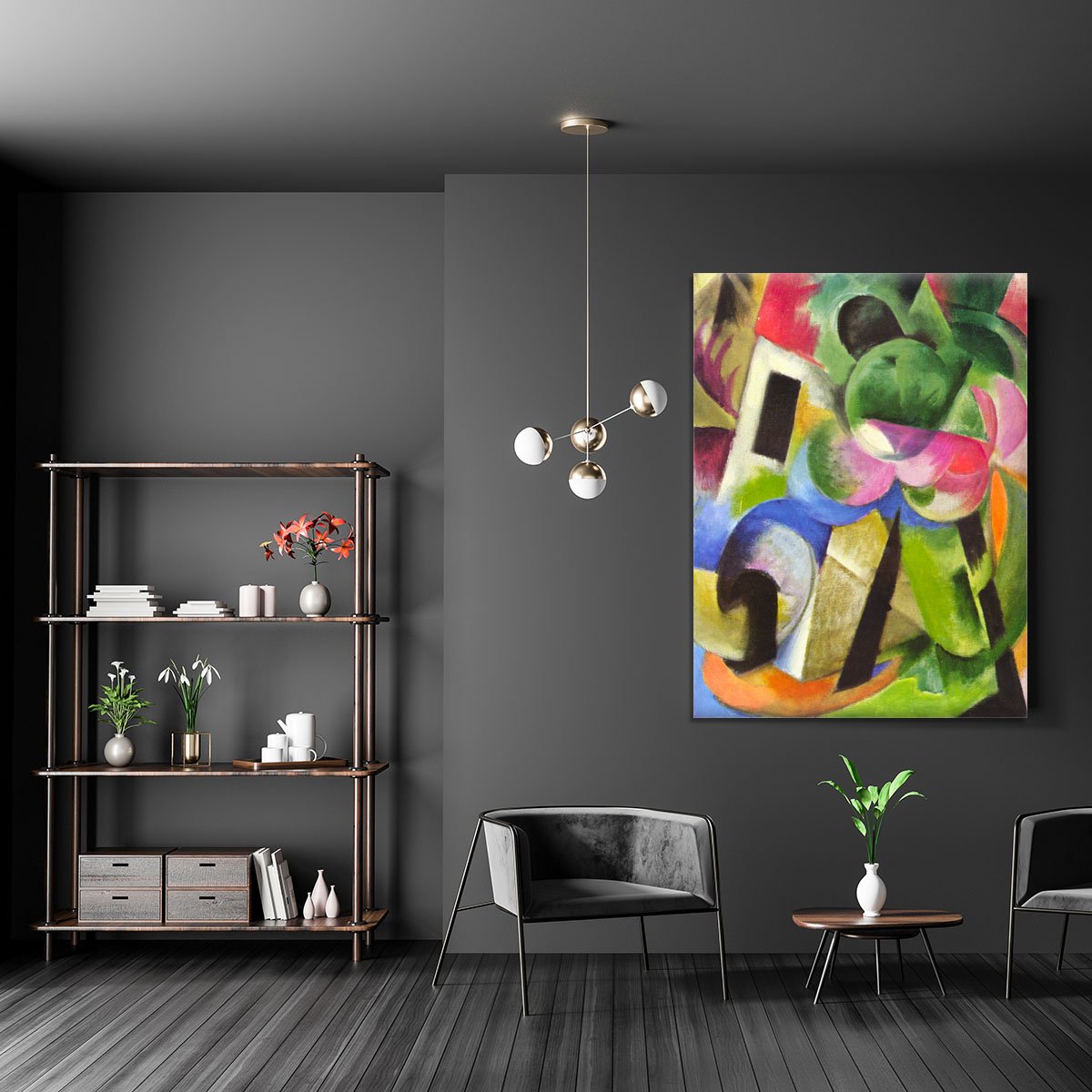 House with trees by Franz Marc Canvas Print or Poster