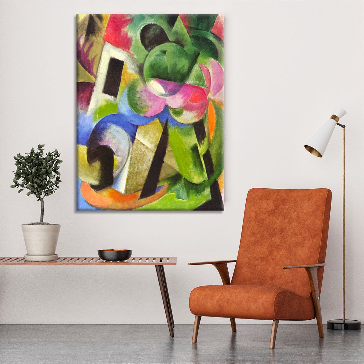 House with trees by Franz Marc Canvas Print or Poster