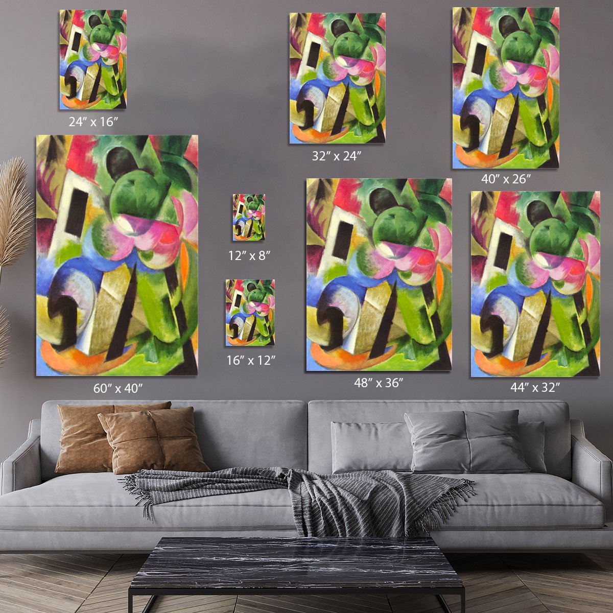 House with trees by Franz Marc Canvas Print or Poster