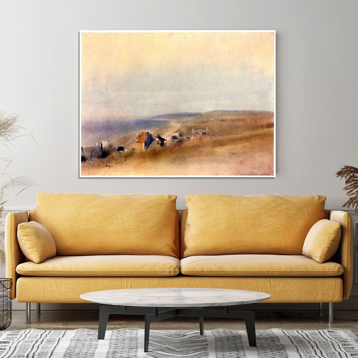 Houses on cliffs above a bay by Degas Canvas Print or Poster