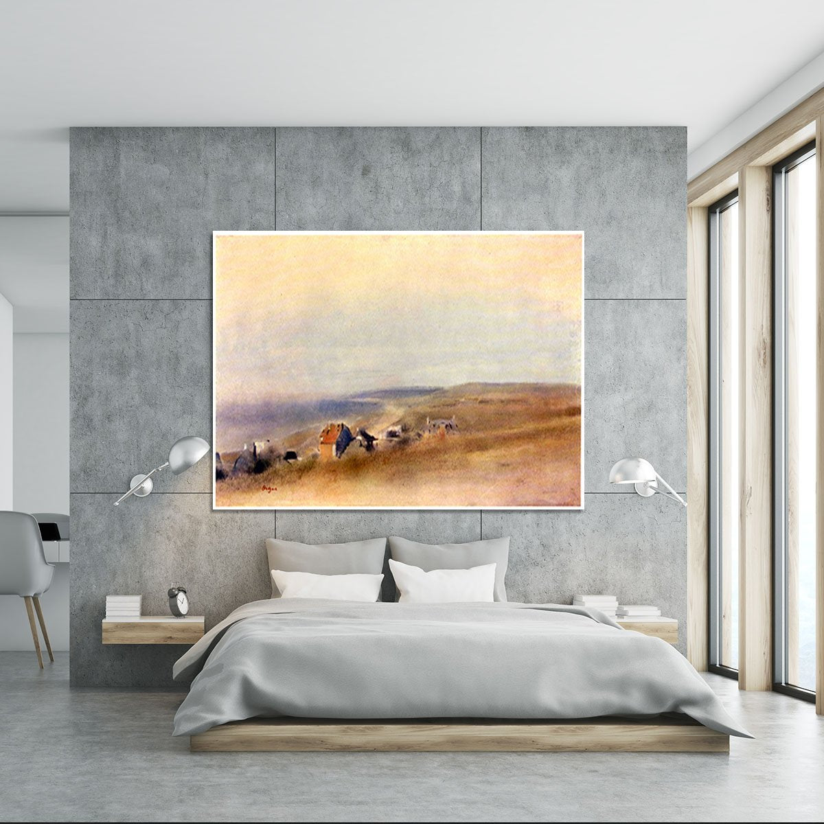 Houses on cliffs above a bay by Degas Canvas Print or Poster