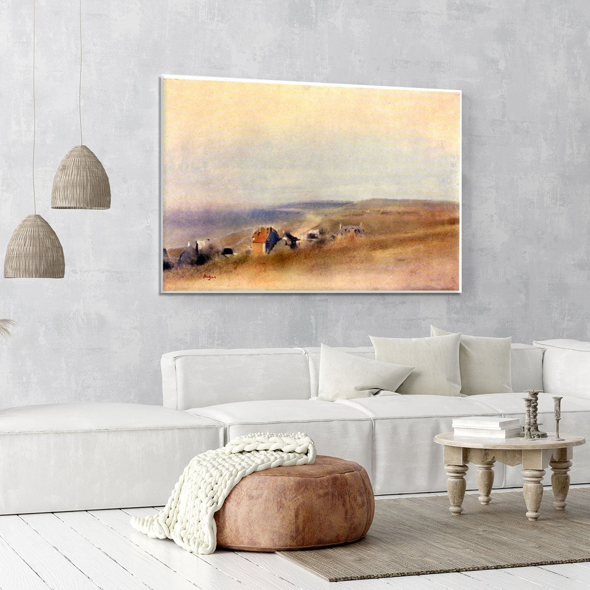 Houses on cliffs above a bay by Degas Canvas Print or Poster