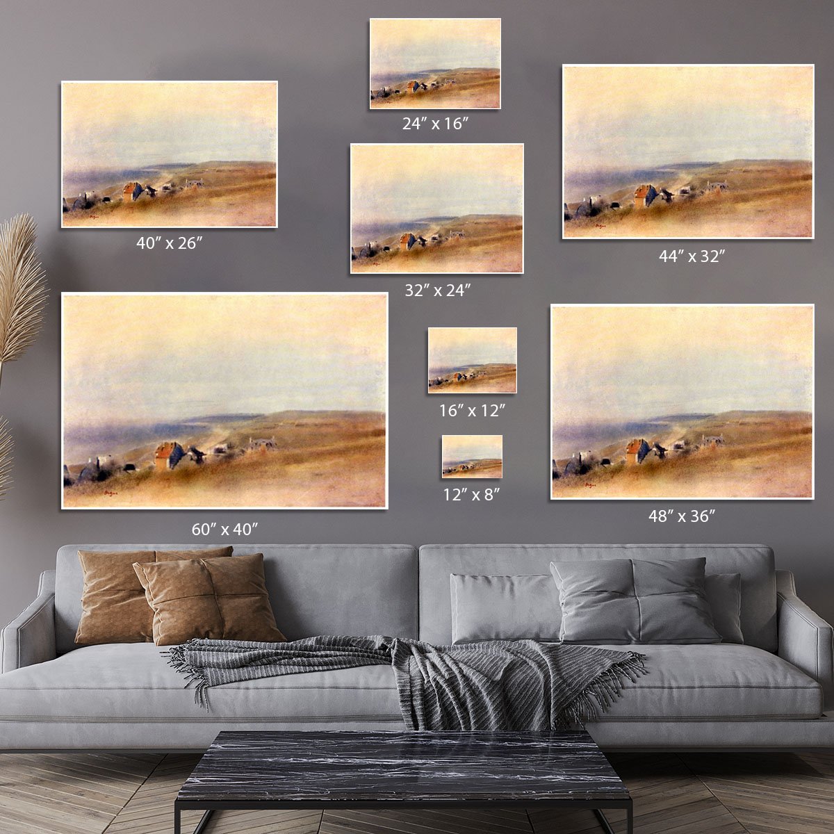 Houses on cliffs above a bay by Degas Canvas Print or Poster