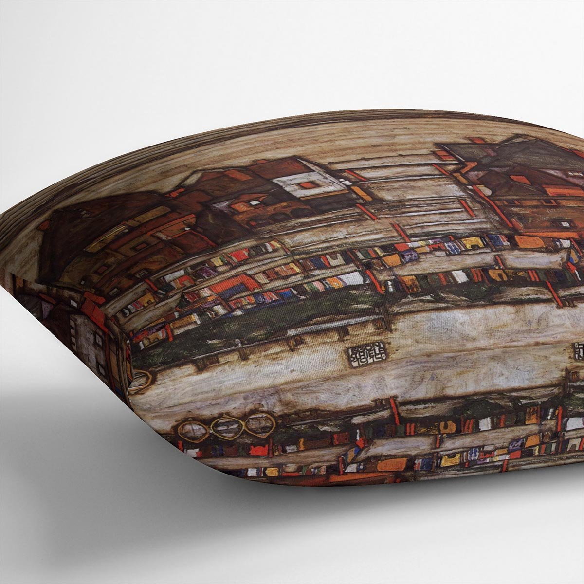 Houses with laundry lines and suburban by Egon Schiele Cushion