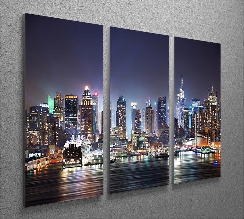 Hudson River with refelctions 3 Split Panel Canvas Print - Canvas Art Rocks - 2