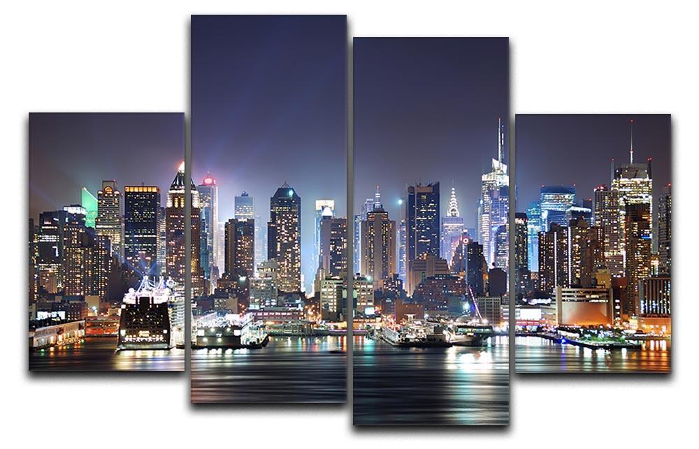 Hudson River with refelctions 4 Split Panel Canvas  - Canvas Art Rocks - 1
