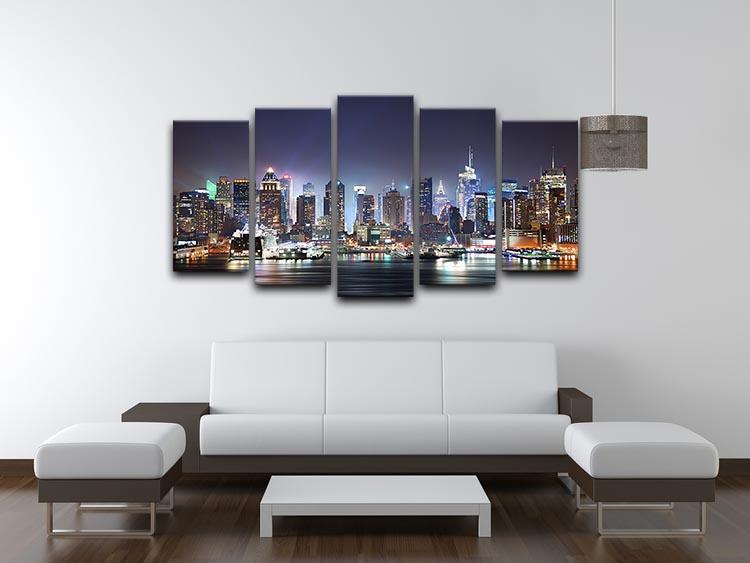 Hudson River with refelctions 5 Split Panel Canvas  - Canvas Art Rocks - 3