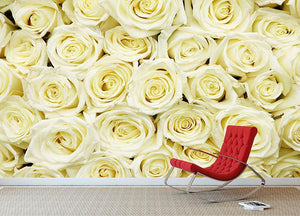 Huge bouquet of white roses Wall Mural Wallpaper - Canvas Art Rocks - 2