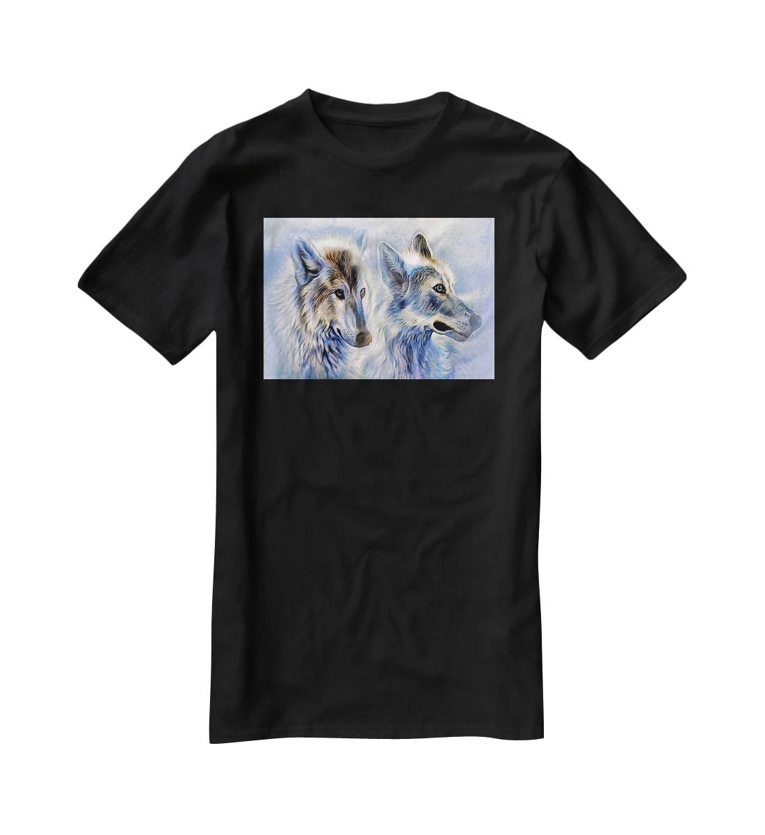 Ice Wolf Painting T-Shirt - Canvas Art Rocks - 1