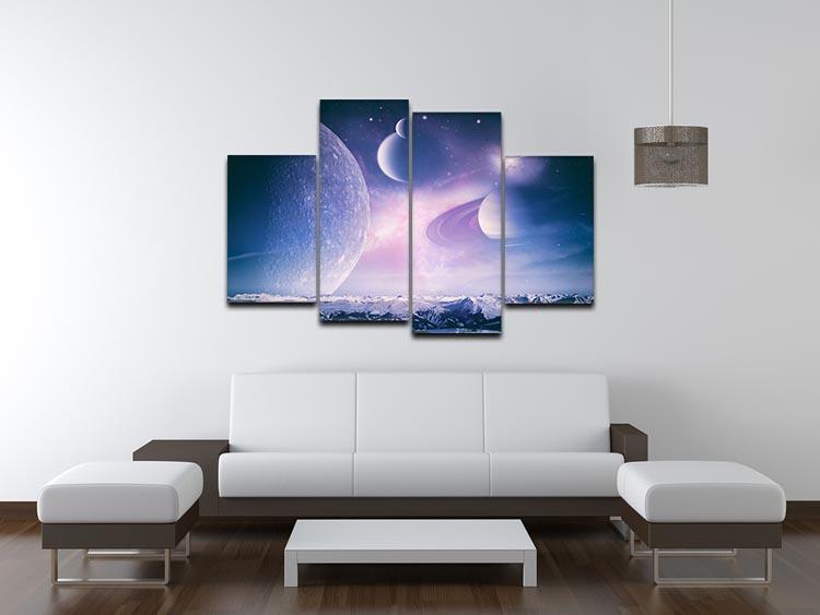 Ice world and planets 4 Split Panel Canvas - Canvas Art Rocks - 3