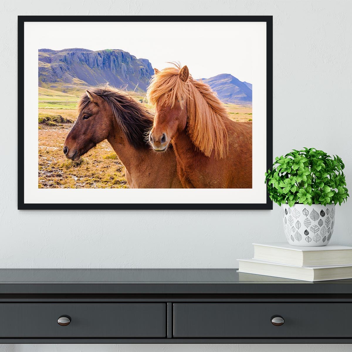 Icelandic horses Framed Print - Canvas Art Rocks - 1
