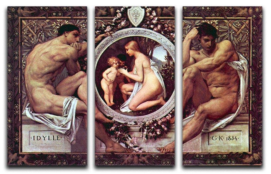 Idyll by Klimt 3 Split Panel Canvas Print - Canvas Art Rocks - 1
