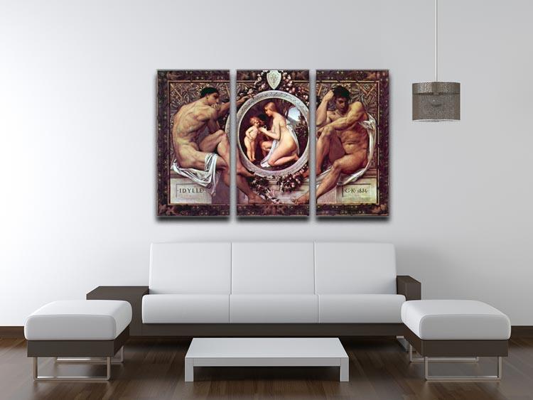 Idyll by Klimt 3 Split Panel Canvas Print - Canvas Art Rocks - 3