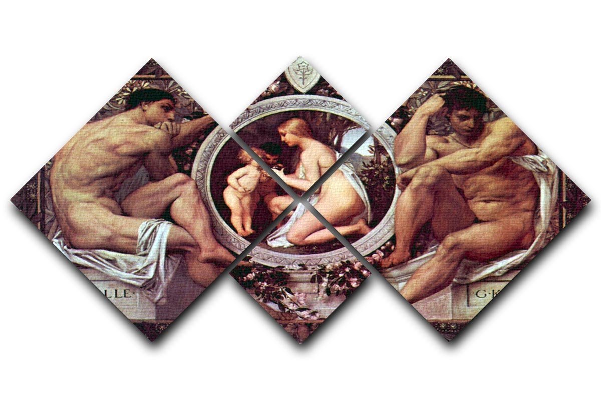 Idyll by Klimt 4 Square Multi Panel Canvas  - Canvas Art Rocks - 1