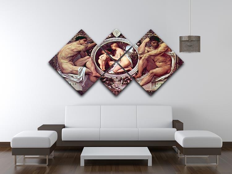 Idyll by Klimt 4 Square Multi Panel Canvas - Canvas Art Rocks - 3