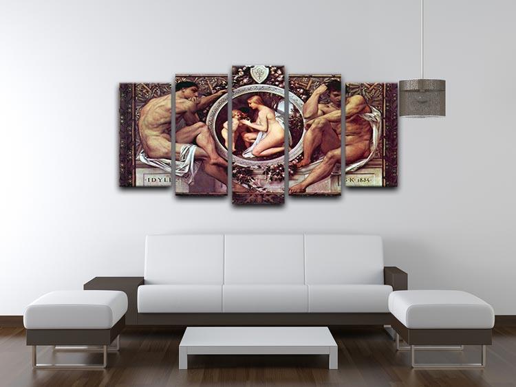 Idyll by Klimt 5 Split Panel Canvas - Canvas Art Rocks - 3