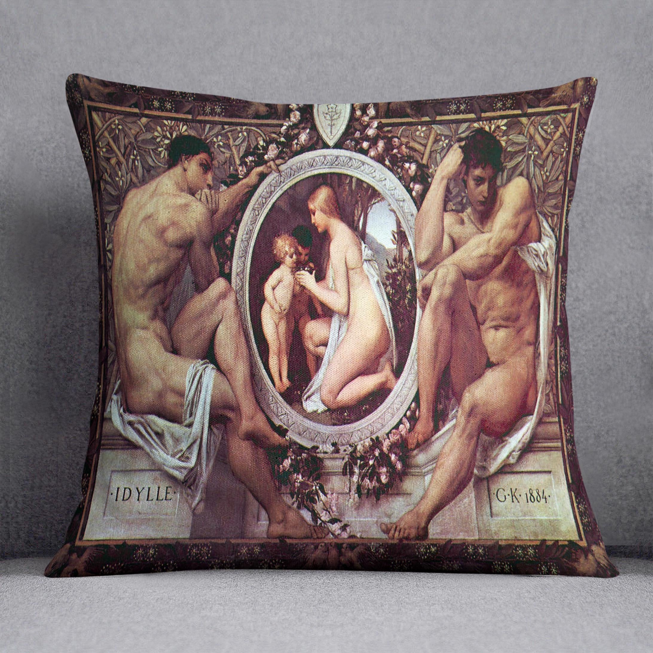 Idyll by Klimt Throw Pillow