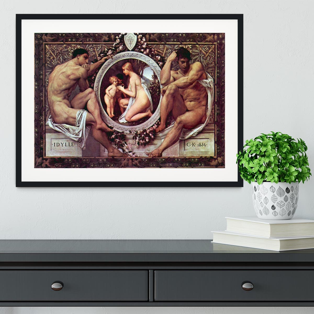 Idyll by Klimt Framed Print - Canvas Art Rocks - 1