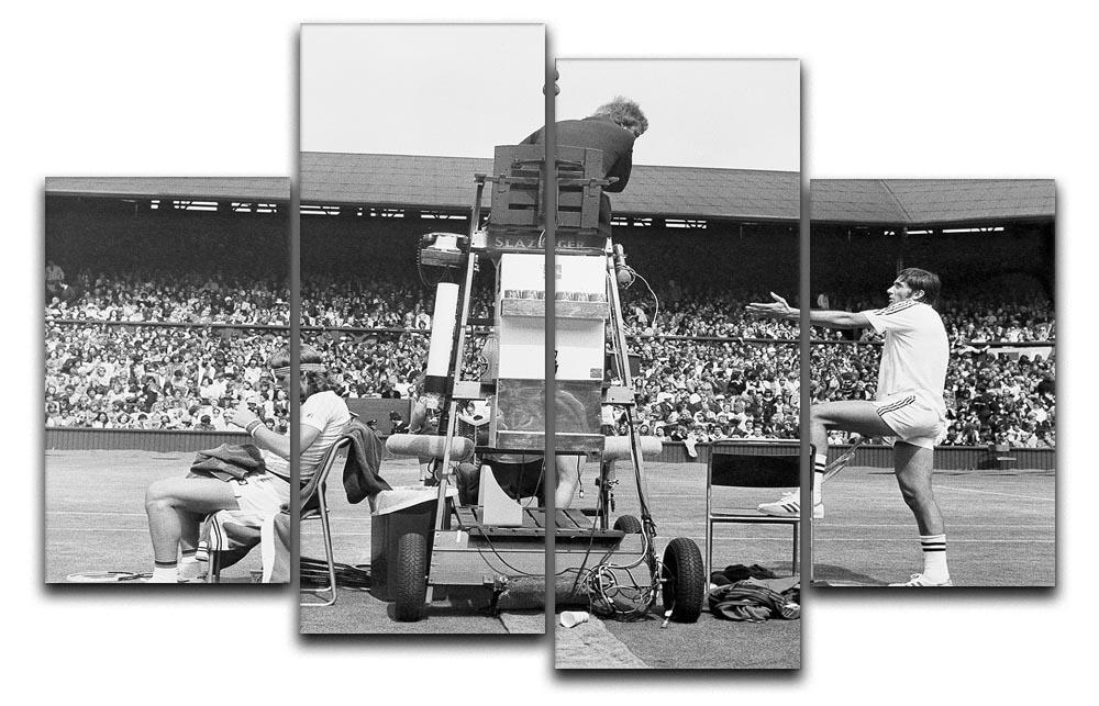 Ilie Nastase argues with the umpire 4 Split Panel Canvas  - Canvas Art Rocks - 1