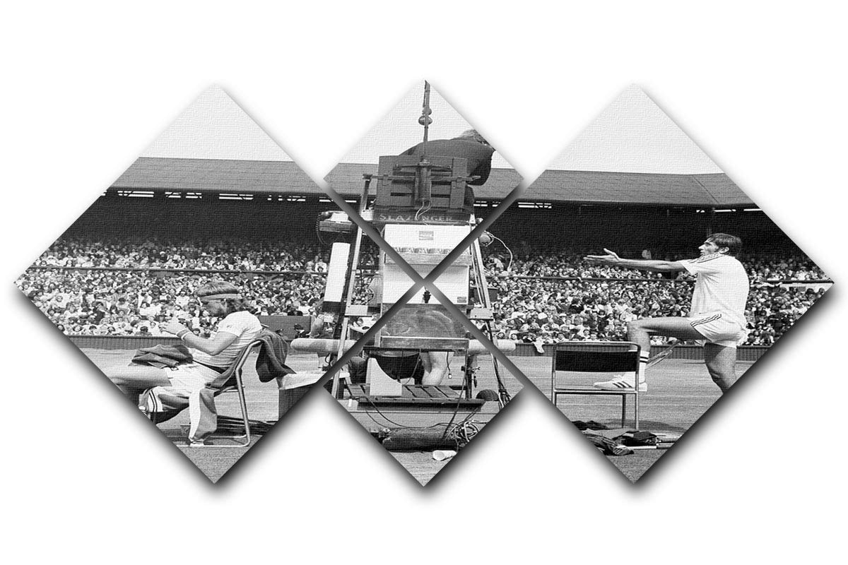 Ilie Nastase argues with the umpire 4 Square Multi Panel Canvas  - Canvas Art Rocks - 1