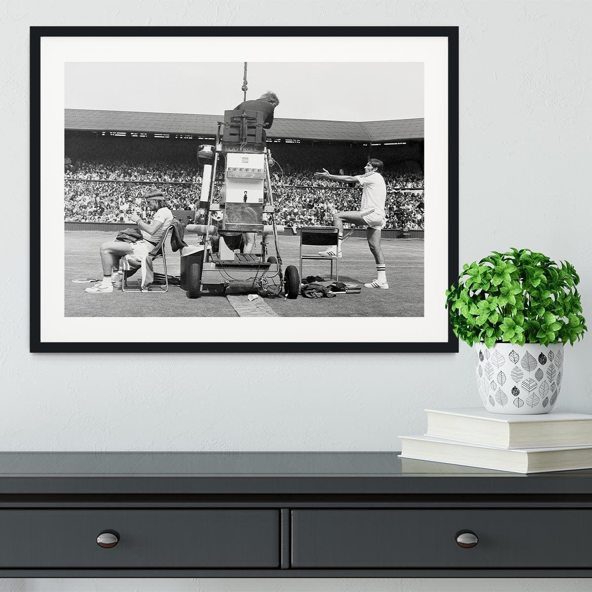 Ilie Nastase argues with the umpire Framed Print - Canvas Art Rocks - 1