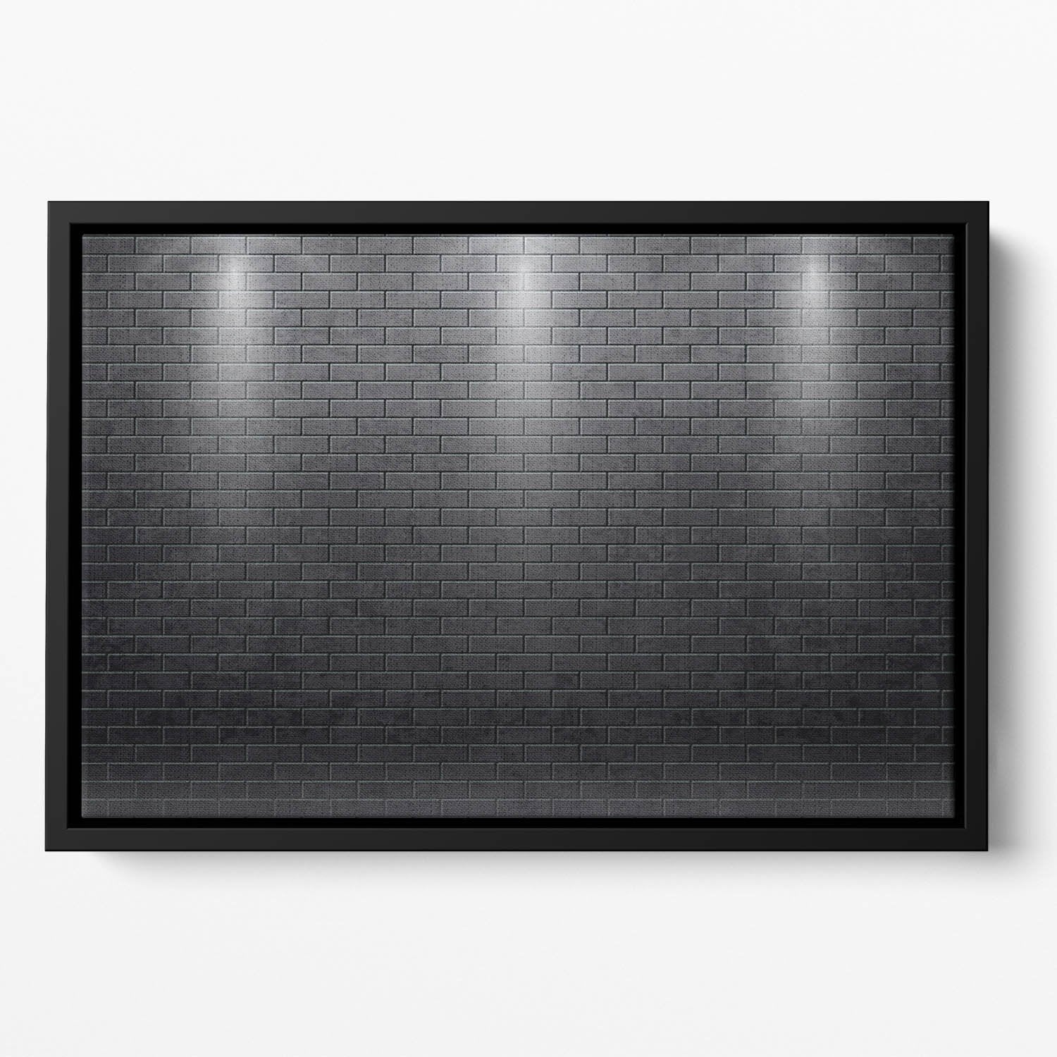 Illustartion of brick wall black Floating Framed Canvas