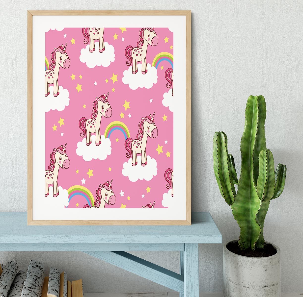 Illustration of horses in the clouds Framed Print - Canvas Art Rocks - 3