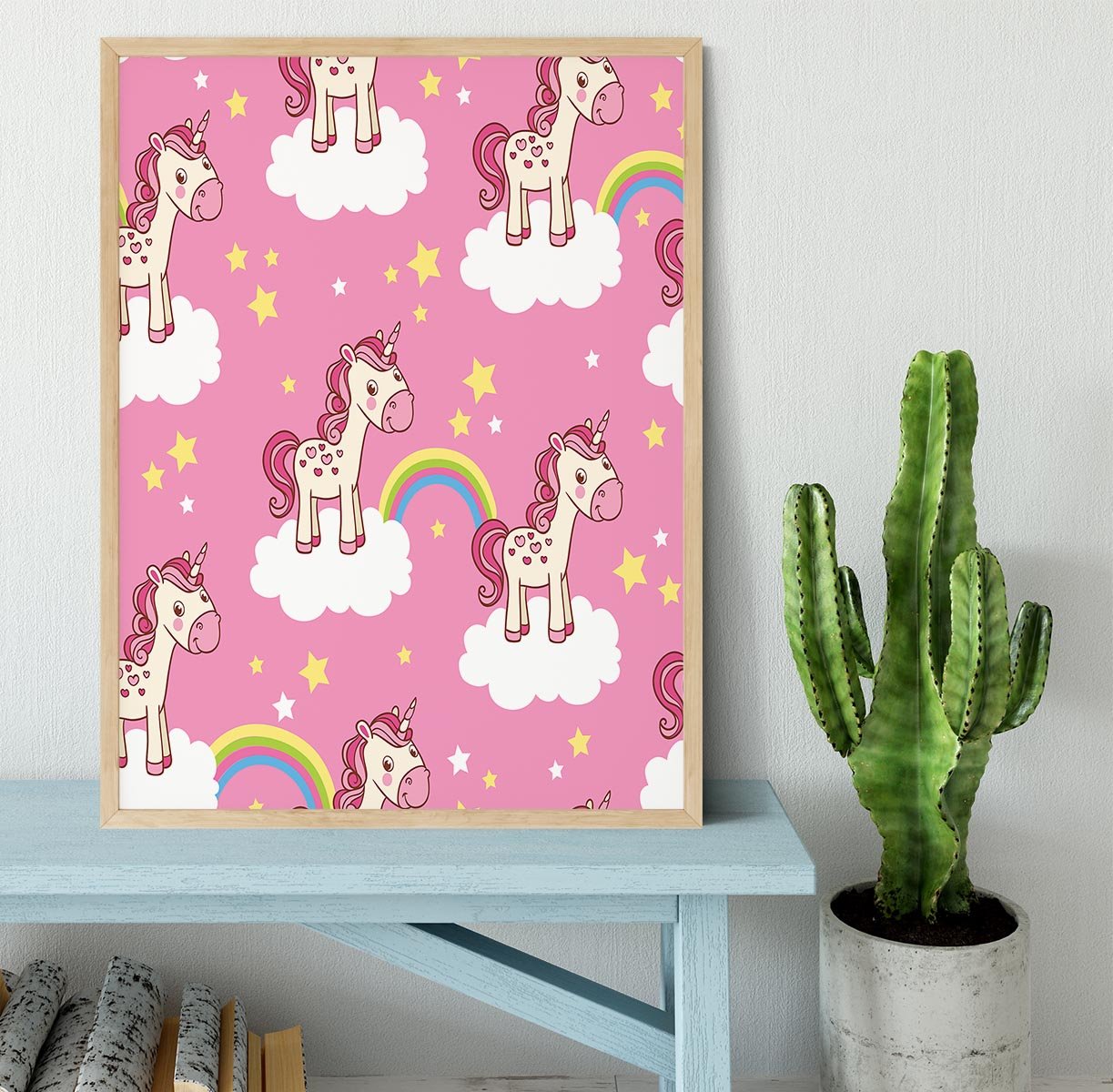 Illustration of horses in the clouds Framed Print - Canvas Art Rocks - 4