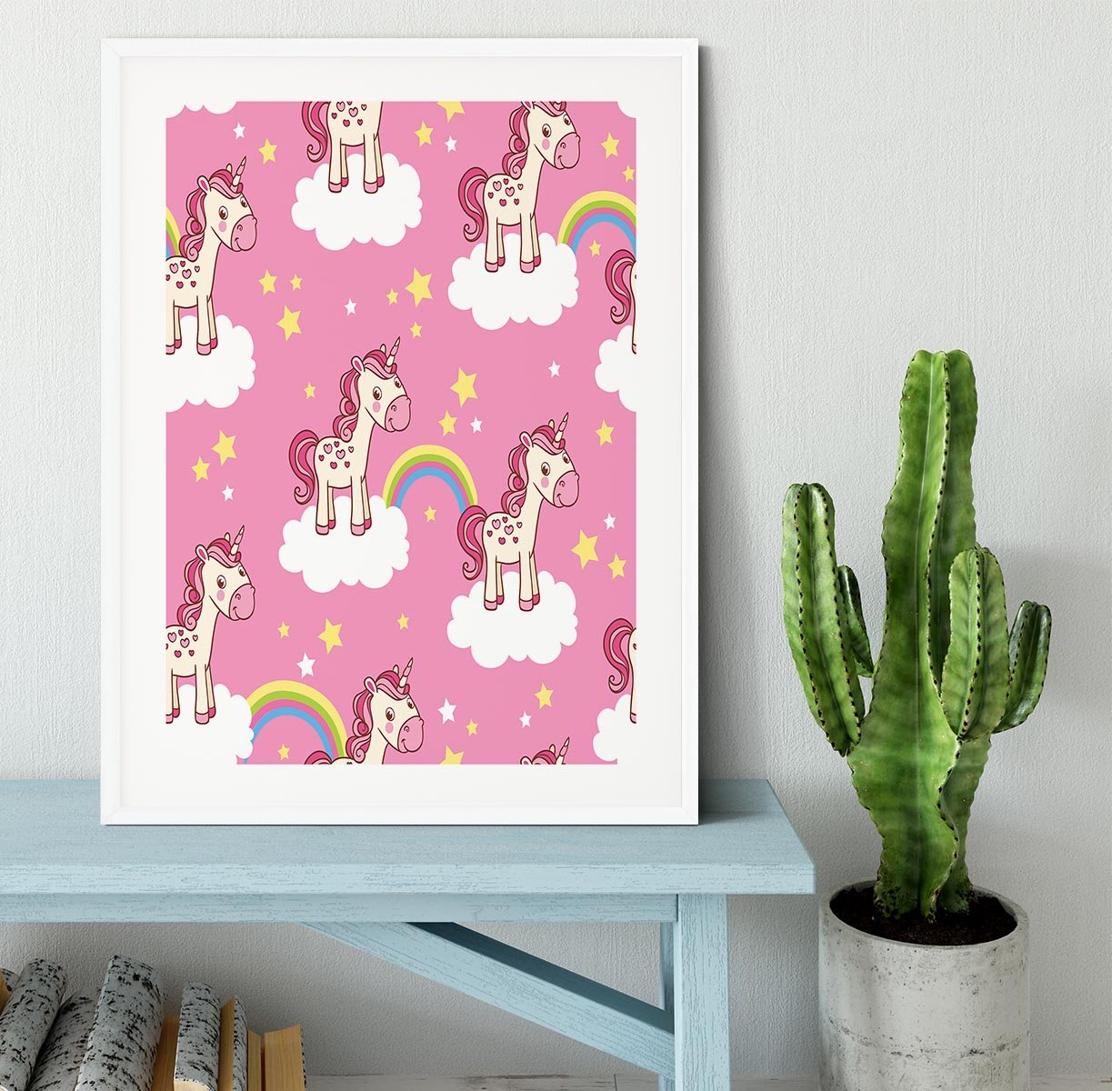 Illustration of horses in the clouds Framed Print - Canvas Art Rocks - 5