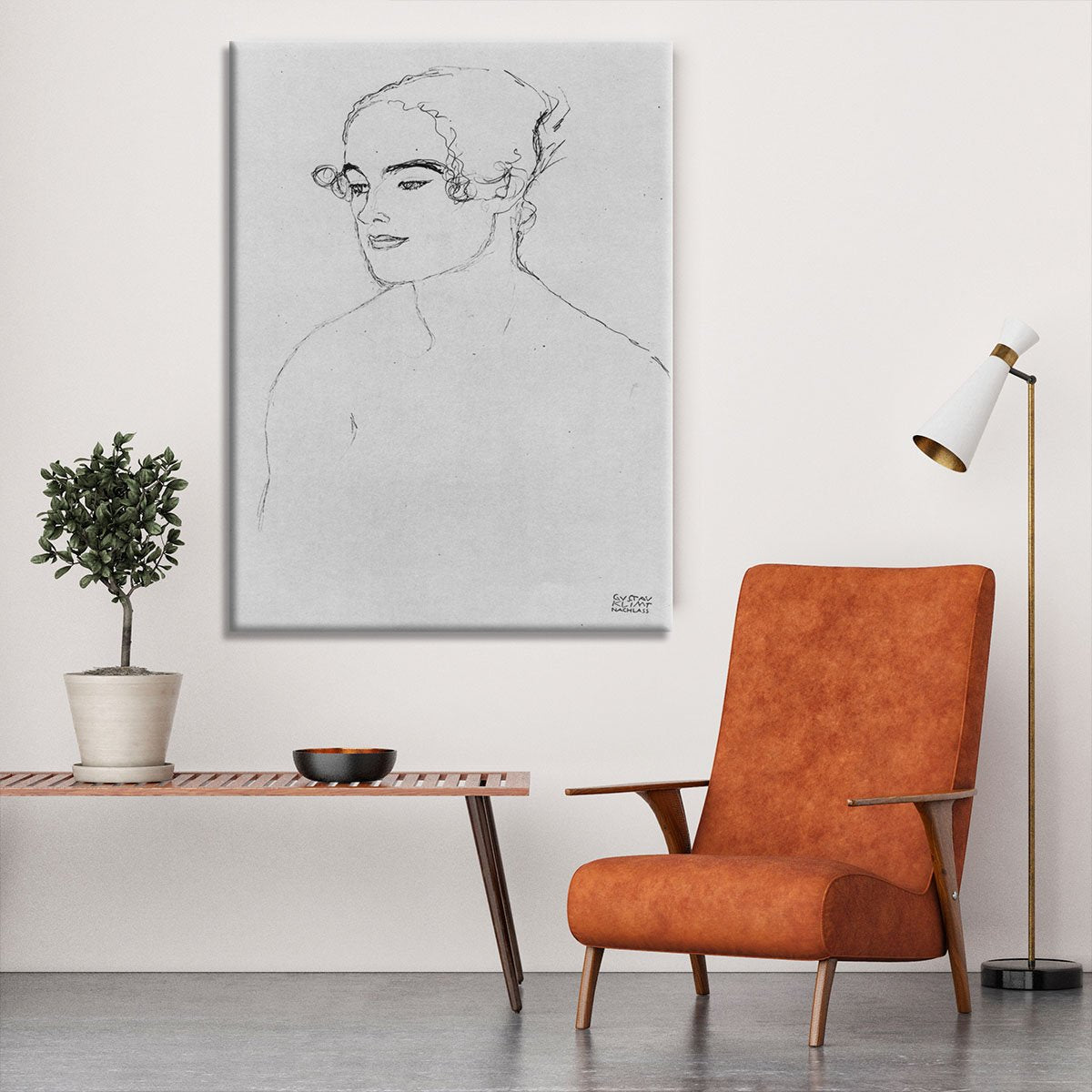 Image of a girl by Klimt Canvas Print or Poster