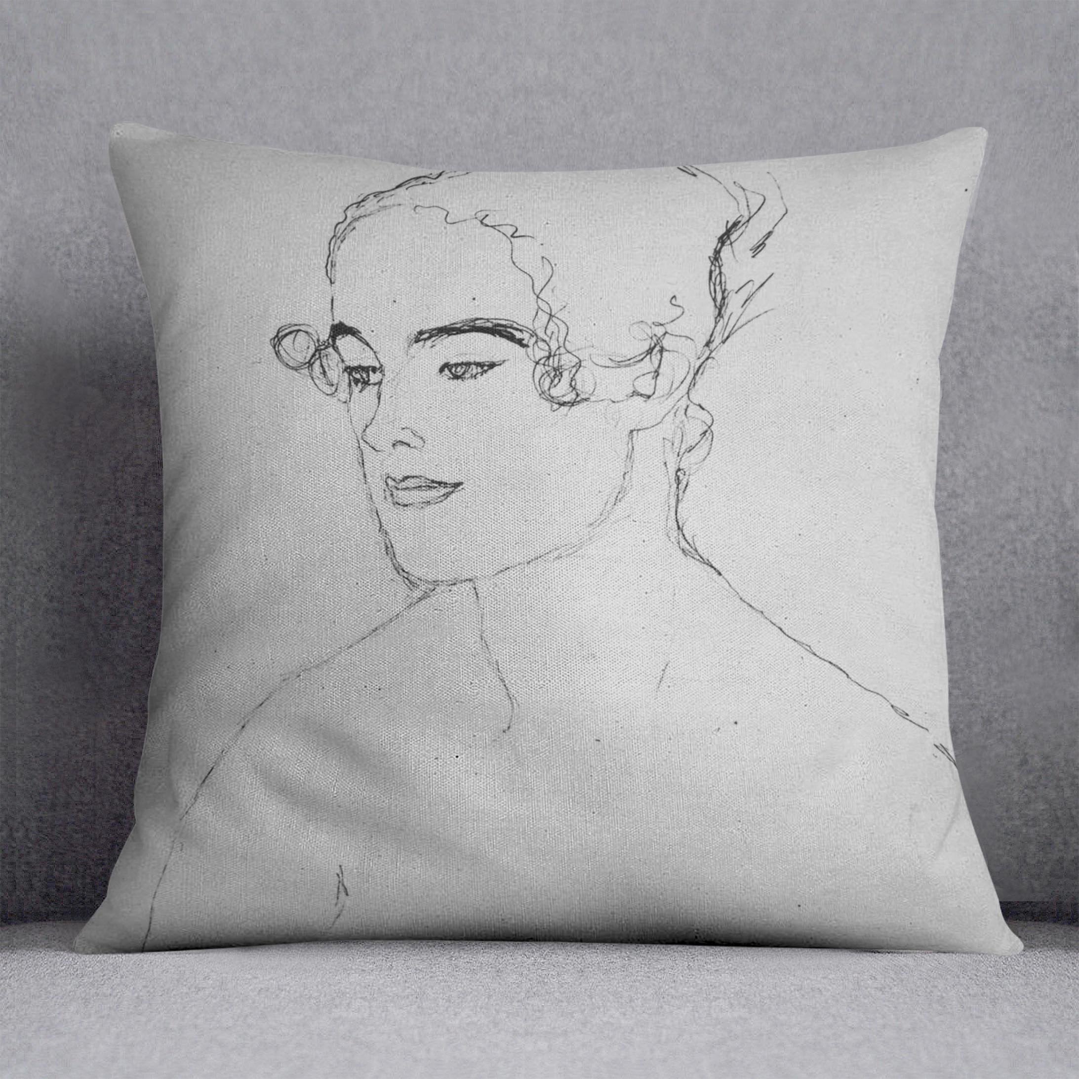 Image of a girl by Klimt Throw Pillow