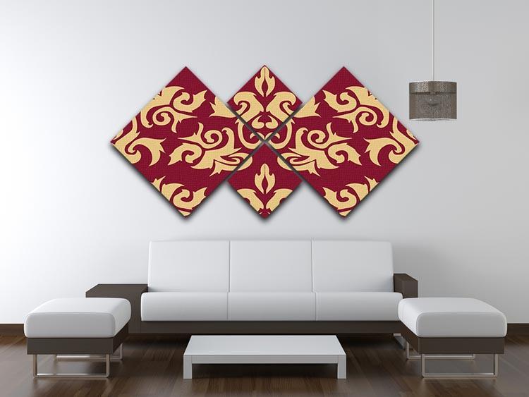 Imperial Gold 4 Square Multi Panel Canvas - Canvas Art Rocks - 3