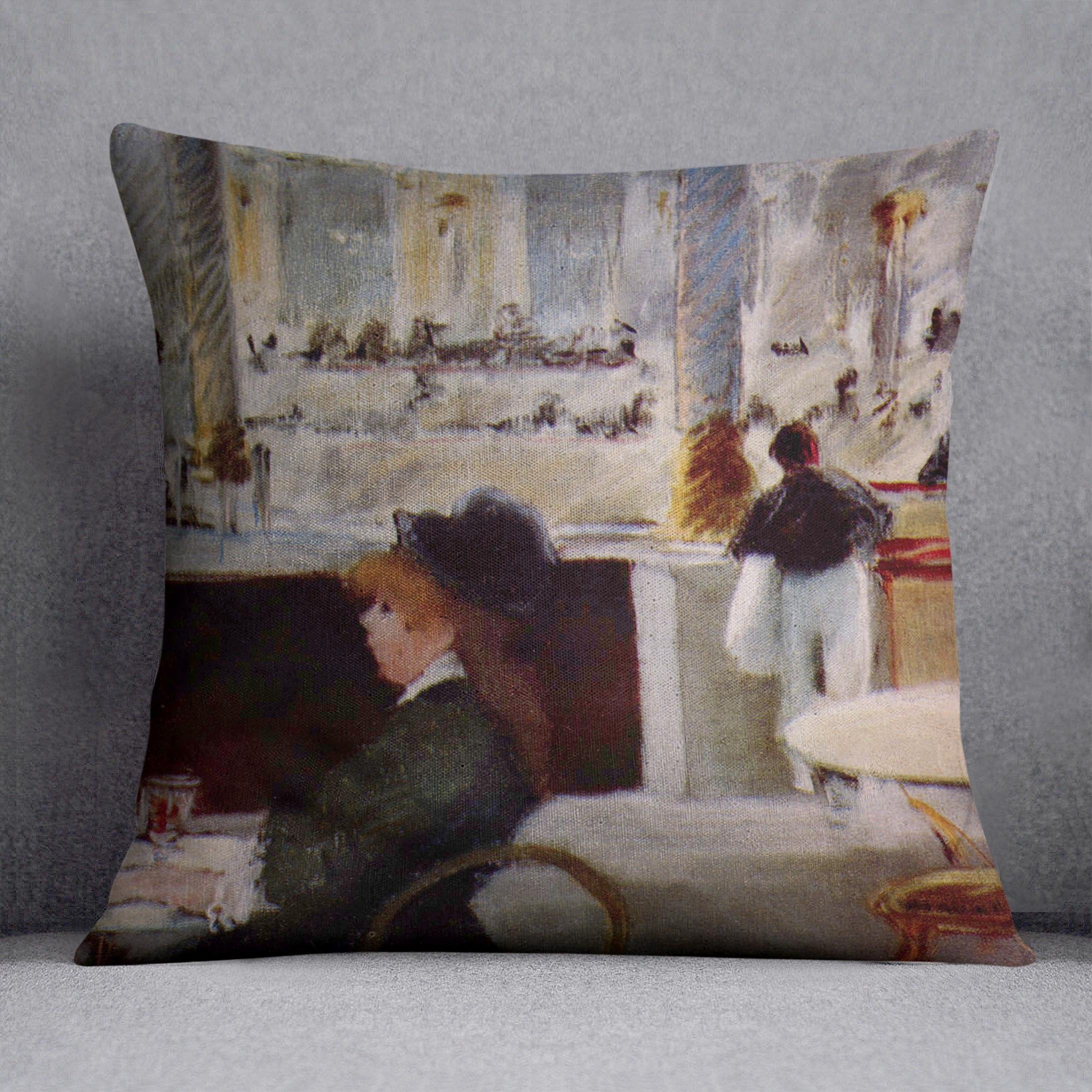 In Cafe 1 by Manet Throw Pillow