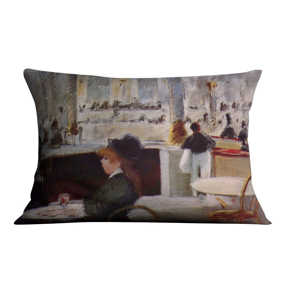 In Cafe 1 by Manet Throw Pillow