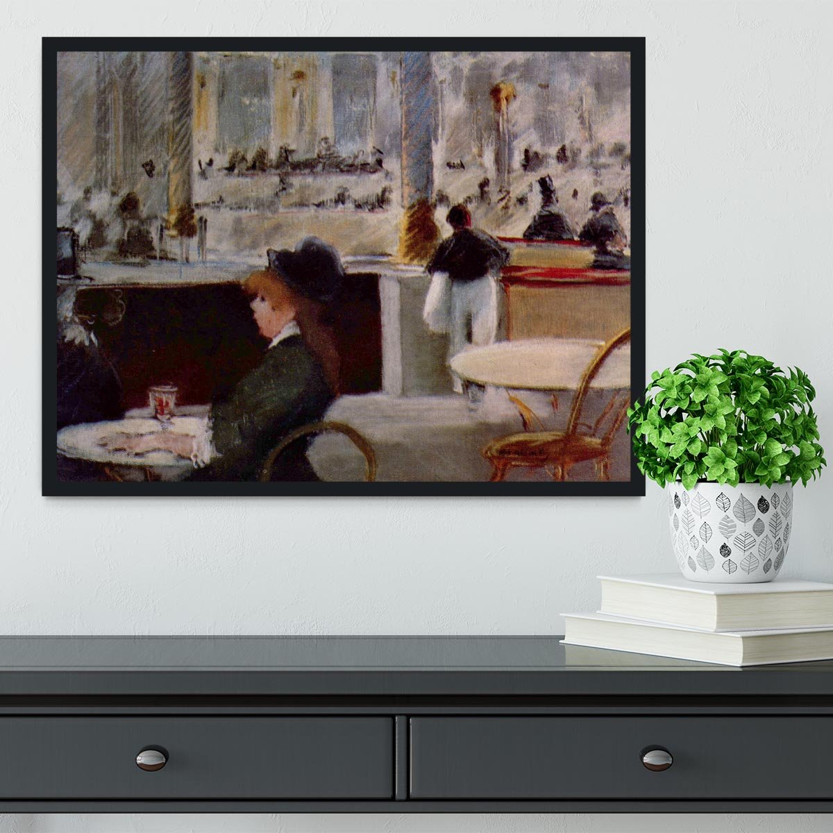 In Cafe 1 by Manet Framed Print - Canvas Art Rocks - 2