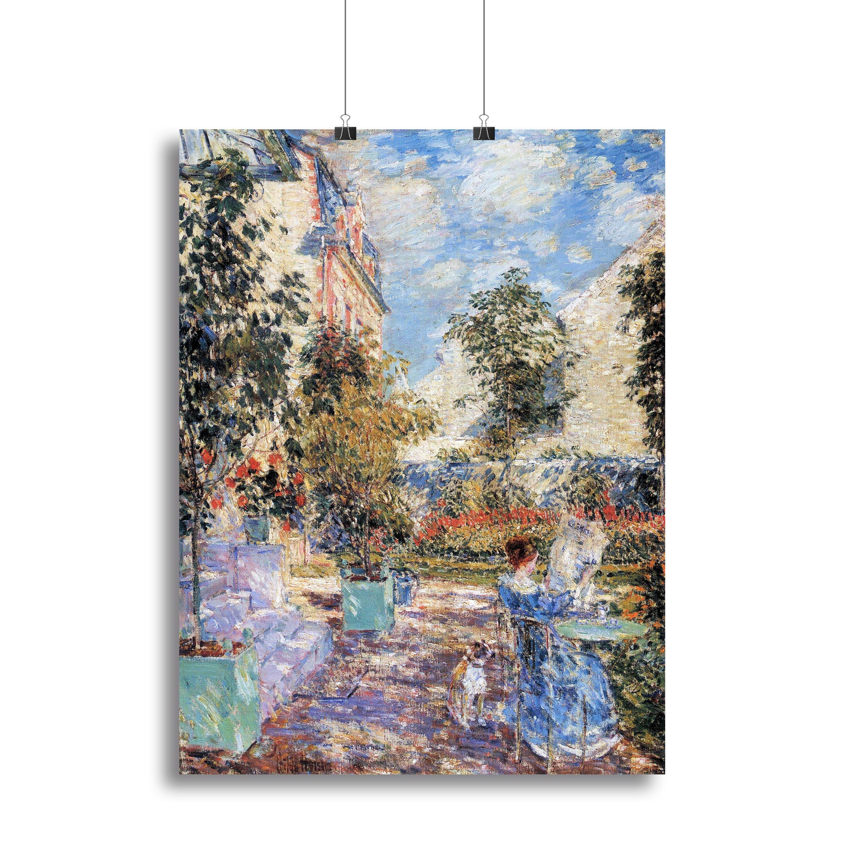 In a French garden by Hassam Canvas Print or Poster