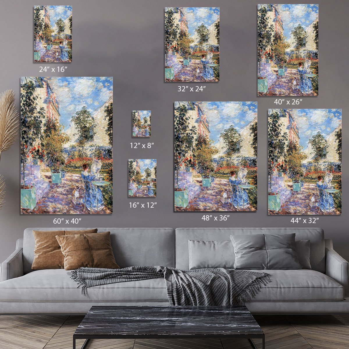 In a French garden by Hassam Canvas Print or Poster