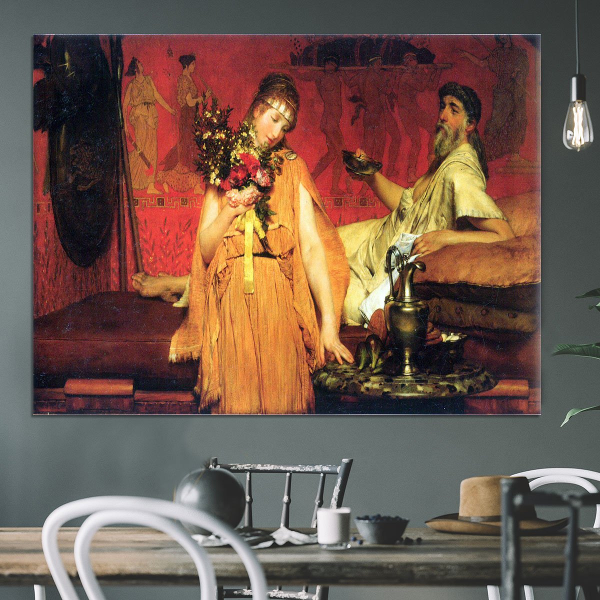 In a state of trepidation by Alma Tadema Canvas Print or Poster